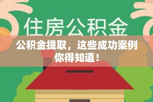 将乐公积金提取，这些成功案例你得知道！