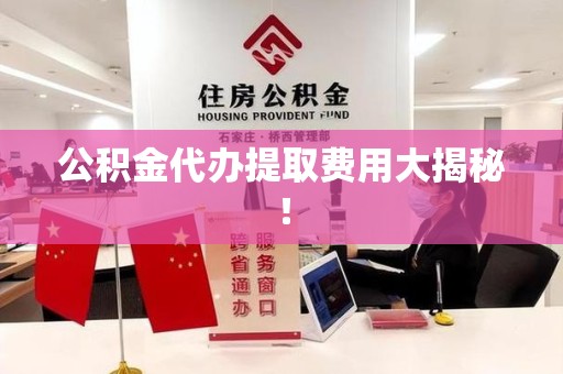 将乐公积金代办提取费用大揭秘！